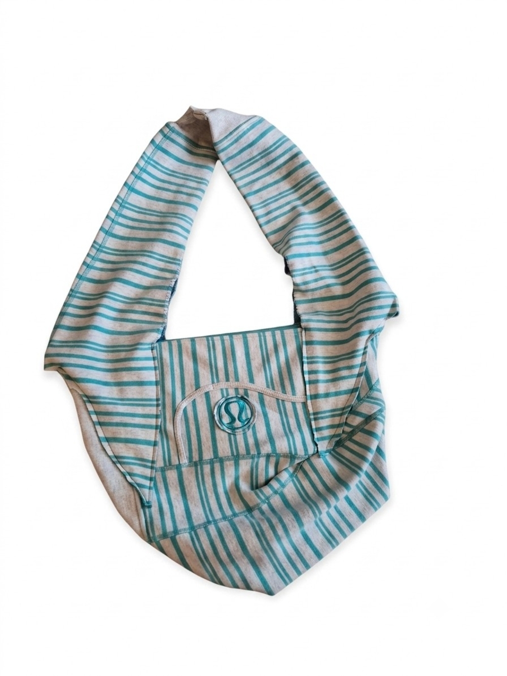 1-of-a-Kind Upcycled Lululemon Scuba Slouchy Hobo Bag | Teal Stripe